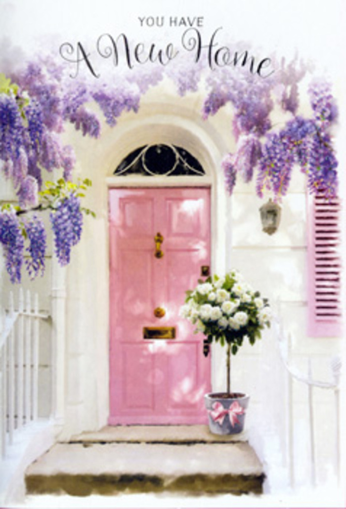 Here, a Manor House entrance is captured in a still, tender moment, transformed into a floral portrait of welcome. The front door is painted a delicate pink, with smooth, flat panels that glow subtly against the clean white walls surrounding it. Its colour is soft but confident, like a brushstroke of warmth amid the urban streets leading towards Finsbury Park and the bustle of Seven Sisters Road. Above this door, generous boughs of wisteria spill downward, their blossoms an elegant mix of lavender, lilac, and pale mauve. The flowers hang in cascading clusters, creating a natural archway that softens the straight lines of the building and adds a dreamy, almost storybook quality to the façade. Nearby, a single shutter painted in the same blush tone completes the balanced composition. At the doorstep, a grey metal bucket becomes the base for an artful floral arrangement. It is packed full of creamy white roses, each bloom luxuriously padded with petals that unfurl towards the light. Nestled among them are muted green leaves and sprigs of foliage, just enough to give texture and movement without disrupting the calm palette. Around the bucket's base, a silky pink ribbon has been tied with care, its bow and trailing ends resting gently against the stone step. Raking light from the side creates delicate shadows beneath the roses and along the carved edges of the door, while the overhead wisteria casts subtle dapples across the scene. Crafted with the eye of an experienced local florist, this doorway feels like a quiet housewarming gift to Manor House itself - an image that honours the thrill, nerves, and joy of turning a key in a new lock, and stepping into a life that is just beginning to unfold beyond that pink door.